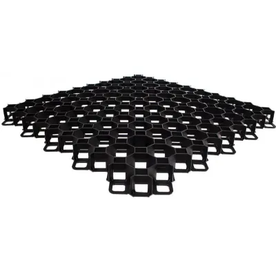 Grila gazon, 60 x 60 cm, multiple aplicatii, rezistenta 160 tone/mp, inaltime 4 cm, negru