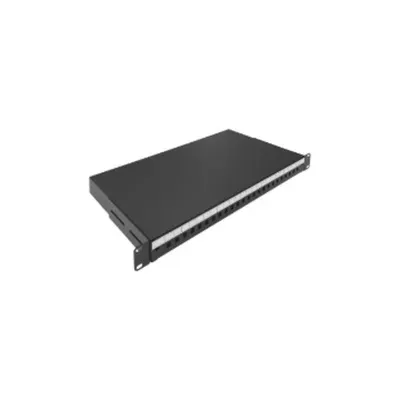 19'' Empty Fiber Optic Patch Panel Drawer - 24 St Couplers - 1u - Black