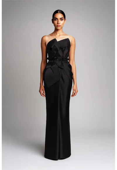 Rochie maxi cu aspect satinat - Negru
