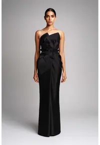 Rochie maxi cu aspect satinat - Negru