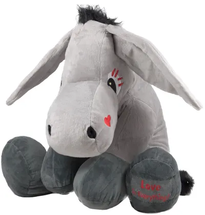 Jucărie de pluș Amek Toys - Donkey, gri, 60 cm