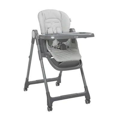 Scaun de masa inalt pentru copii Lorelli Chef Grey Leather 3 in 1, reglabil in mutiple pozitii, dotat cu roti si suport pentru picioare
