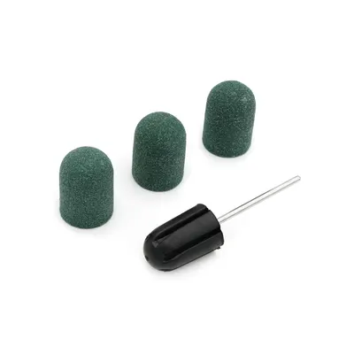 Set suport si 3 bucati smirghel rezerva pentru freza unghii, 16*25mm, verde, granulatie 120 Engros
