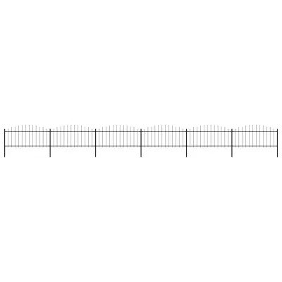 vidaXL Gard de grădină cu vârf tip suliță din oțel 1005x75 cm negru