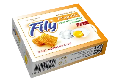 ALPI FILY PROPOLIS Bomboane umplute cu extract de propolis si vitamina C, 70 g