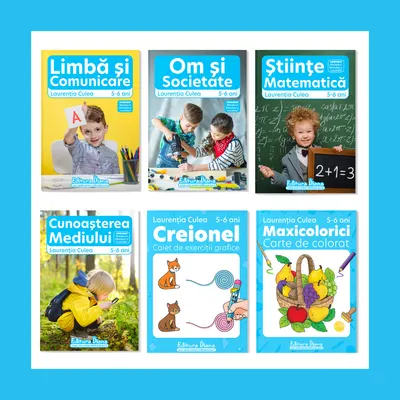 Pachet educațional 5-6 ani, L. Culea (Set domenii + Carte de colorat + Creionel)