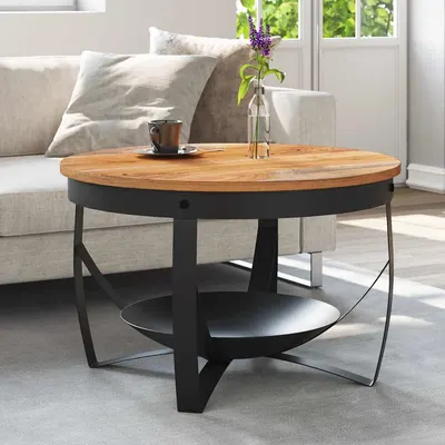 vidaXL Măsuță de cafea, Ø68 x 43 cm, lemn masiv de acacia