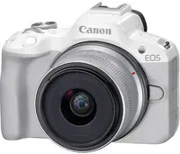 Aparat foto mirrorless Canon - EOS R50, RF-S 18-45mm, f/4.5-6.3 IS STM, alb