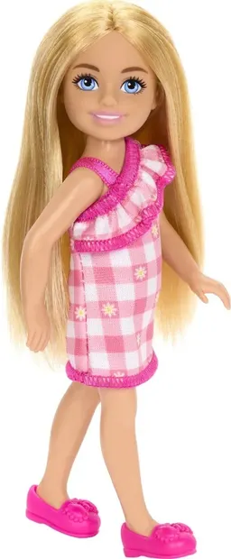 Păpuşă Barbie Chelsea - Cu o rochie roz în carouri