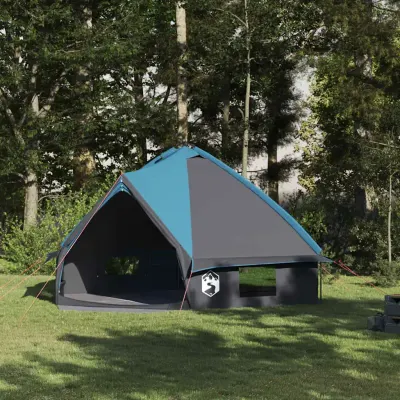 vidaXL Cort Teepee pentru 8 Persoane 8 persoană Albastru și Gri
