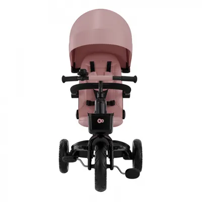Tricicleta pentru copii Kinderkraft Aveo 2 Plus Pink pliabila, cu scaun reglabil si reversibil, suport picioare, controlul directiei