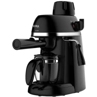 Espressor de Cafea, 800W, Negru, Presiune 3.5 bari, Capacitate 4 Cesti, Floria