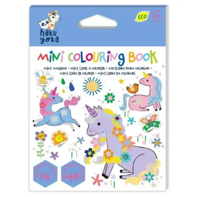 Mini Carte de Colorat Hakuyoka - Unicorni