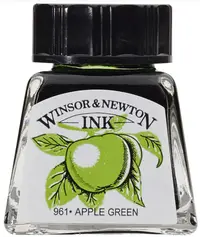 Cerneală de caligrafie Winsor & Newton - Verde, 4 ml