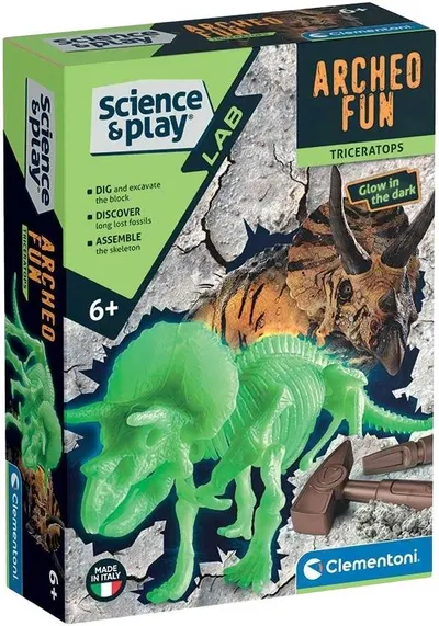 Set educațional Clementoni Science & Play - Descoperiți un schelet de Triceratops
