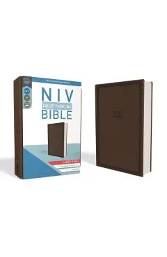 NIV, Value Thinline Bible, Large Print, Imitation Leather, Brown