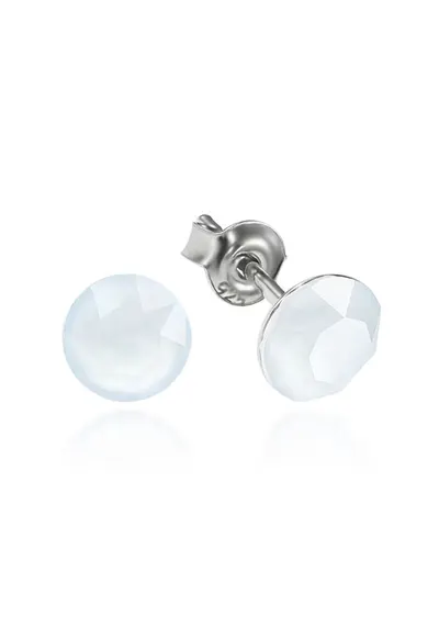Cercei Argint 925 placat cu rodiu cu cristale Swarovski® Xirius 6mm - Albastru prafuit