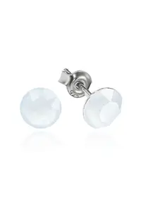 Cercei Argint 925 placat cu rodiu cu cristale Swarovski® Xirius 6mm - Albastru prafuit