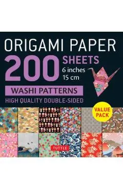 Origami Paper 200 Sheets Washi Patterns 6 (15 CM): Tuttle Origami Paper: Double Sided Origami Sheets Printed with 12 Different Designs (Instructions f