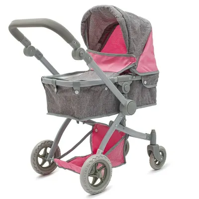 Carucior pentru papusi, Baby Mix, 2 in 1, Sophie pink-grey