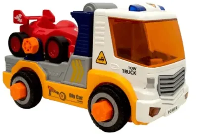 Jucărie de asamblare Sonne - Mercer, camion cu remorcă și mașină cu sunete
