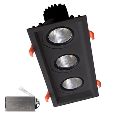 Spot Led Triplu 3x15w 230v 4000k Bl+kit Emergenta