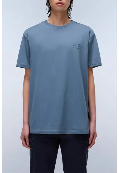 Tricou relaxed-fit de bumbac Sorana - Albastru prafuit