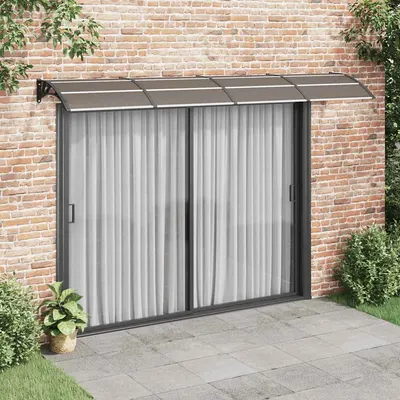 vidaXL Copertină de ușă neagră 350x100 cm, policarbonat