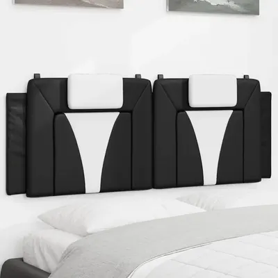 vidaXL Pernă pentru tăblie pat, Viana, negru și alb, 120cm, piele artificială