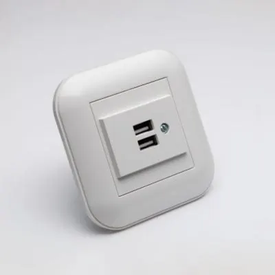 Priza Ovivo Loft 2xUSB Alb, 404-010301-247