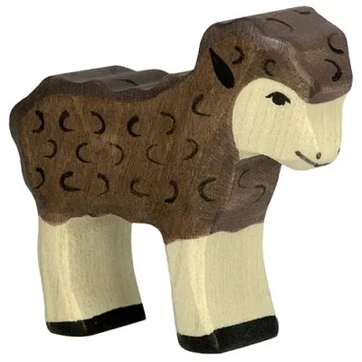 Figurină din lemn Holztiger - Miel, negru