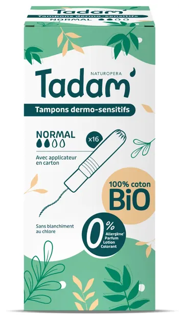 Tampoane BIO hipoalergenice Normal cu aplicator, 16 bucati, Tadam