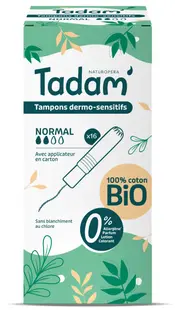 Tampoane BIO hipoalergenice Normal cu aplicator, 16 bucati, Tadam