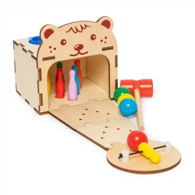 Joc de Bowling 2 in 1 din Lemn