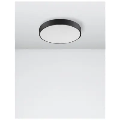Plafoniera HADON Nisipiu Negru Aluminiu Mat Alb Acrylic Diffuser LED 24 Wat 230 Volt 1380Lm 3000K IP20