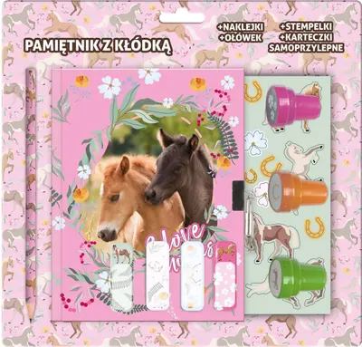 Jurnal secret Derform Horses - Cu ștampile și accesorii