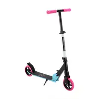 Trotineta copii si adolescenti Novokids Cool Girl Roz cu Turcoaz, maxim 100 kg, functie Super Brake, suspensie fata, diametru roata 200 mm