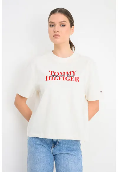 Tricou relaxed fit din bumbac - Rosu/Alb fildes