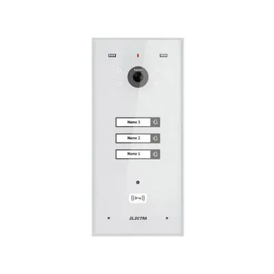 Videointerfon de exterior Electra VPH.03F03.ELWTL, 3 familii, montaj ingropat, IP44, alb