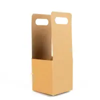 Cutie deschisă kraft cu mâner pentru un pahar 9x9x24cm (set 50 buc) - Default Title