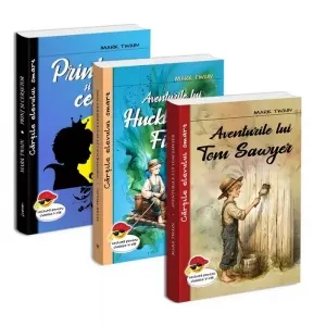Pachet Mark Twain: 1. Aventurile lui Huckleberry Finn; 2. Aventurile lui Tom Sawyer; 3. Print si cersetor