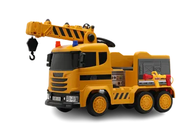 Camion electric cu functie de macara, Kinderauto Costrucktor 140W 12V 10Ah, culoare Galbena