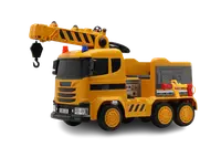 Camion electric cu functie de macara, Kinderauto Costrucktor 140W 12V 10Ah, culoare Galbena