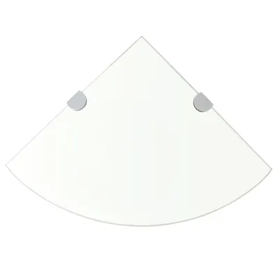 vidaXL Rafturi de colț cu suporturi crom 2 buc. transparent 25x25 cm sticlă
