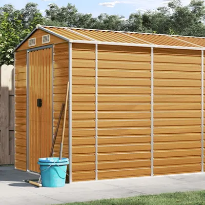 Gossi sopron de gradina, maro deschis, 191x725x198 cm otel galvanizat