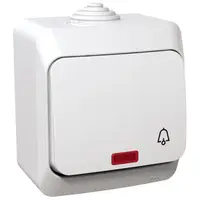 Intrerupator sonerie cu indicator luminos Schneider Cedar WDE000515, alb