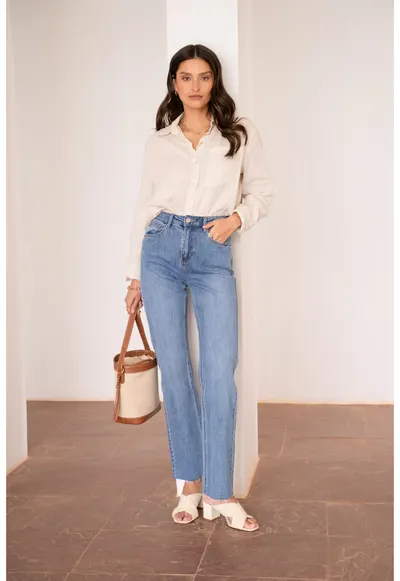Blugi dama Maddie Straight albastru deschis JD404A-1 16708 - Albastru deschis
