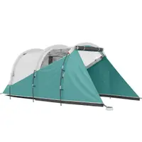 Outsunny Cort de Camping Impermeabil pentru 2-4 Persoane cu Cameră Separată, Cort Tunel cu Geantă de Transport, 460x260x190 cm, Verde | Aosom Romania