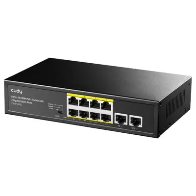 Switch Cudy FS1010PG, 8 porturi PoE 10/100Mbps, 2 porturi Uplink Gigabit / 6971690791254