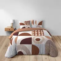 Lenjerie de pat teracotă din bumbac pentru pat dublu, extinsă 240x220 cm Gemma – douceur d'intérieur